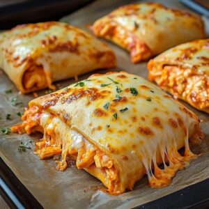 Gefüllte Pizzabrötchen mit Hähnchen & Käse